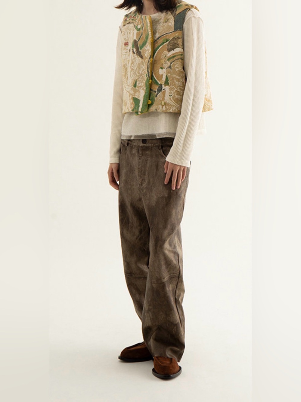 CONP Citizen Of No Place Unisex Sz L Mural Painted Waistcoat Vest Art To Wear - Picture 3 of 16